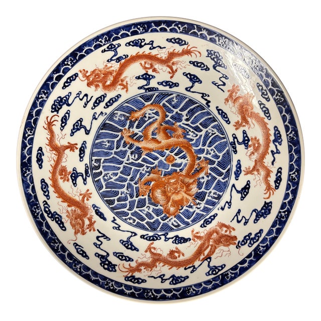 Antique Chinese Porcelain Decorative Platter For Sale