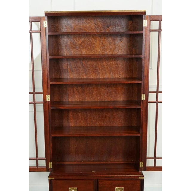 Metal Vintage Military Campaign Display Cabinet with Brass Fittings For Sale - Image 7 of 15