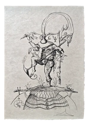 Salvador Dali, Quaresmeprenant from Les Songes Drôlatiques de Pantagruel, Original Large Lithograph, 1973