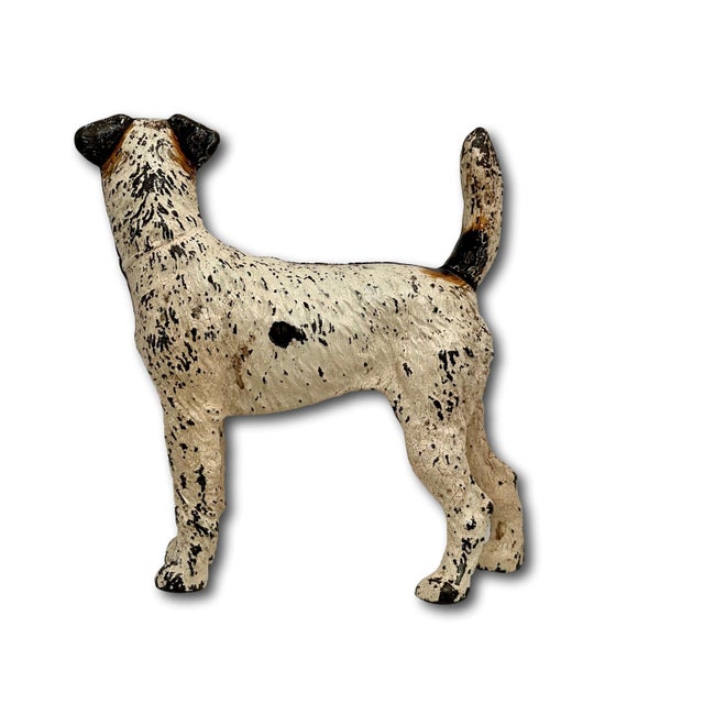 Vintage 1930s American Hubley Manufacturing Company Cast Iron Fox Terrier Dog Doorstop For Sale - Image 14 of 18