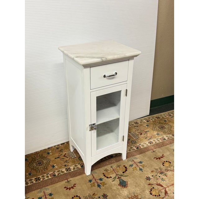 Elegant Furniture Madison Avenue Marble Top Glass Door Cabinets, Pair For Sale - Image 15 of 15