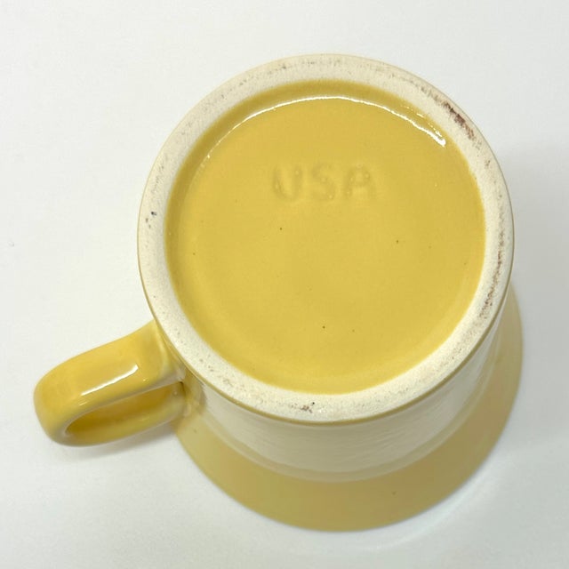 Ceramic Vintage Yellow Coffee Mugs by Usa Pottery Circa 1960s - Set of 4 For Sale - Image 7 of 8