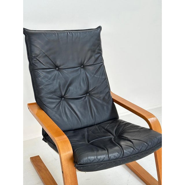 Vintage Leather Armchairs and Pouf, 1970s, Set of 3 For Sale - Image 15 of 18