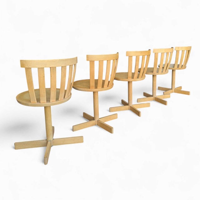 Set of 5 Scandinavian Swivel Chairs by Edsbyverken, 1960s For Sale - Image 9 of 18