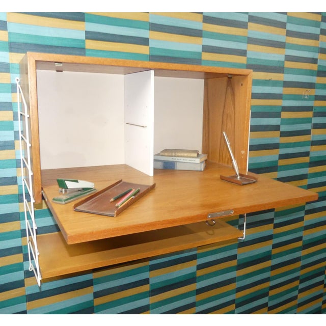 String Shelving Unit with Cabinet and White Ladders by Nisse Strinning, Sweden, 1950s For Sale - Image 13 of 18