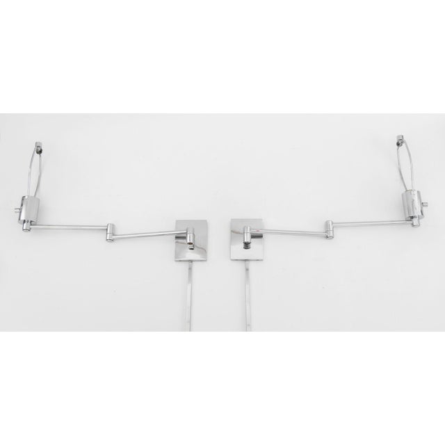 Late 20th Century Hinson Lighting Chrome Swing-Arm Wall Lights, Pair For Sale - Image 10 of 13