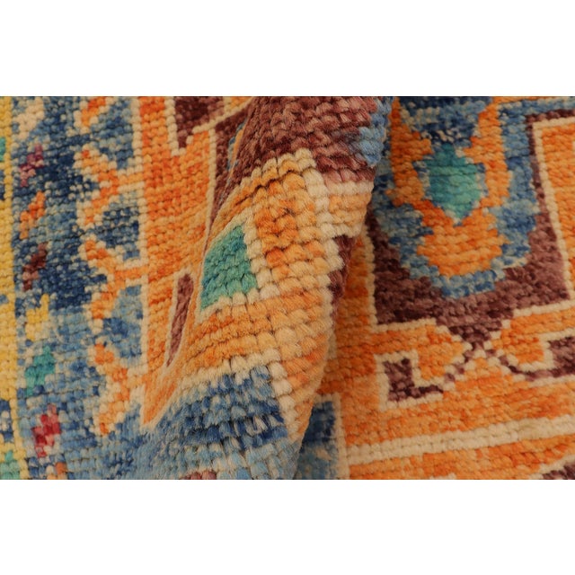 Blue Rustic Balochi Blue/Beige Wool Rug - 3'11''x6'0'' For Sale - Image 8 of 10