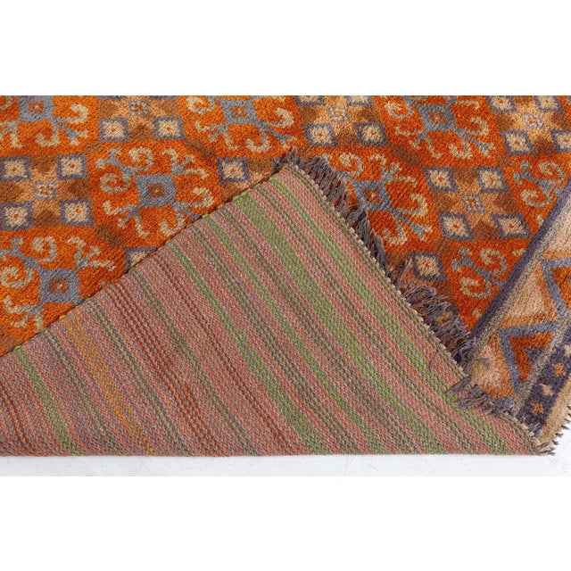 Burnt Orange Doris Leslie Blau Vintage Swedish Pile Rug For Sale - Image 8 of 8