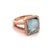 Metal Diamond Aquamarine Ring 14k Gold 6.25 TCW Certified For Sale - Image 7 of 13