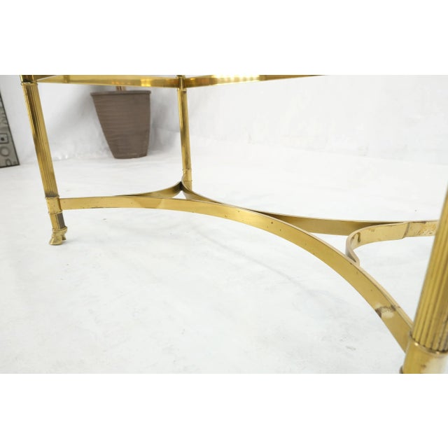 Horse Head Hoof Feet Brass Base Oval Glass Top Italian Coffee Center Table For Sale - Image 12 of 13