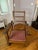 Morris Style Velvet Upholstered Oak Chair With Ladder Back Which Reclines For Sale In New York - Image 6 of 7