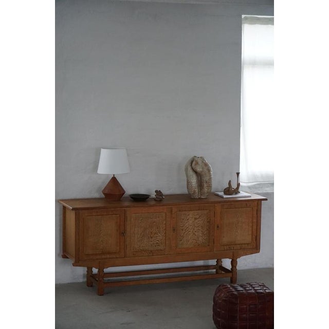 Low Vintage Danish Sideboard in Oak, 1960s For Sale - Image 17 of 18