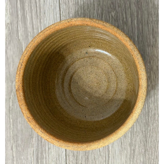 Vintage Stoneware Succulent Pot With Raised Cactus Motifs For Sale - Image 6 of 8