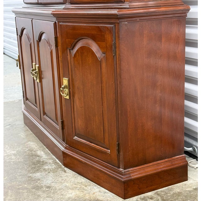 Brown Vintage Pennsylvania House Cherry Bubble Glass Georgian China Cabinet For Sale - Image 8 of 12