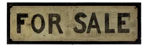 Large Vintage "For Sale" Sign Hand Painted on Sheet Metal, Early 20th Century