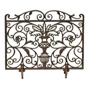 Vintage Cast Iron Decorative Fireplace Screen