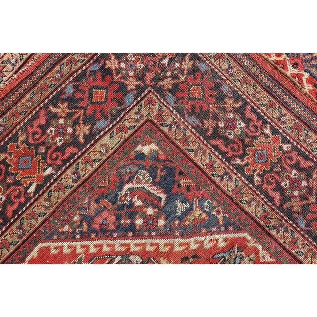 1920s Antique Mahal Rug With All Over Design in Soft Red and Brown Border For Sale - Image 5 of 13
