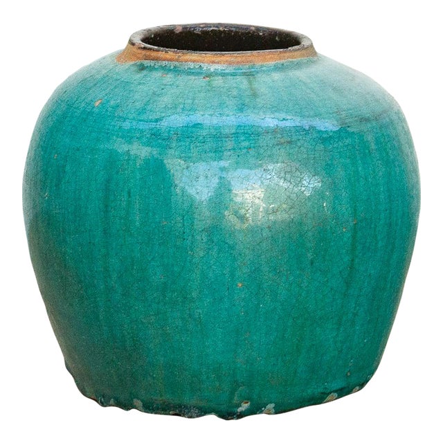 Aqua Lagoon Glazed Vase For Sale
