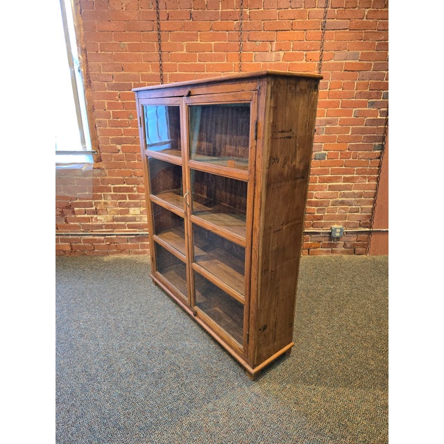 2000 - 2009 Reclaimed Wood Glass Cabinet For Sale - Image 5 of 7