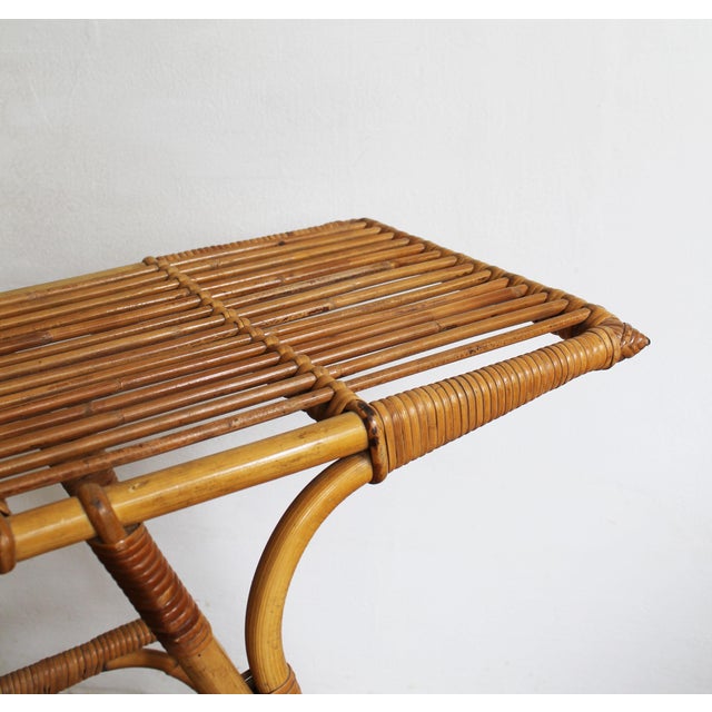 Brown Rattan Flower Stand, 1950s For Sale - Image 8 of 9