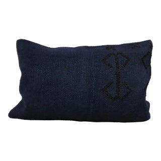 Vintage Turkish Hand Woven Hemp Kilim Pillow Cover For Sale