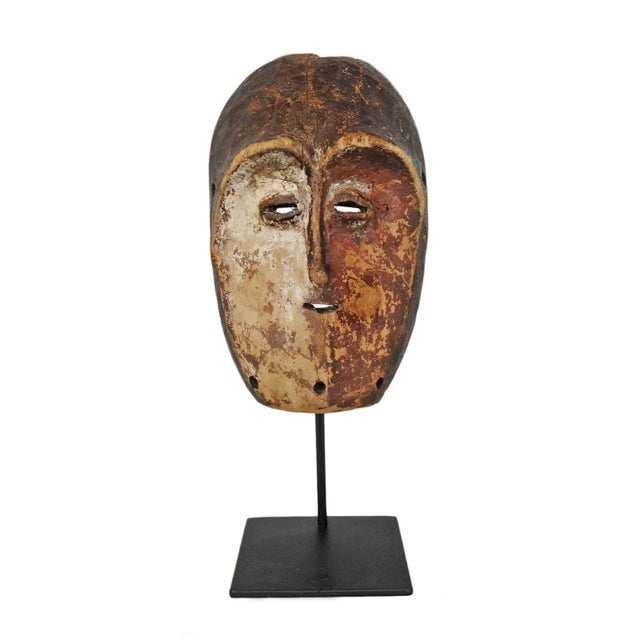 Wood Vintage Mid 20th Century Lega Mask on Stand For Sale - Image 7 of 7