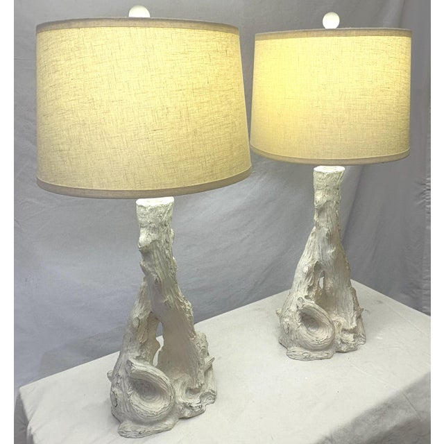 Italian Style Faux Bois Table Lamps- A Pair For Sale - Image 13 of 16
