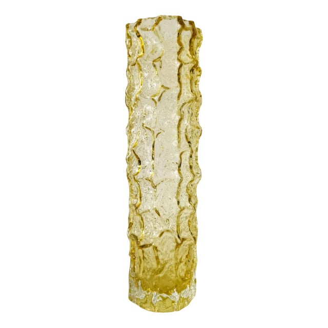 Vintage Glass Bark Vase attributed to Kaj Blomqvist by Riihimäki, Finland, 1970 For Sale