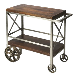 Merrill Metal & Wood Bar Cart, Multi-Color