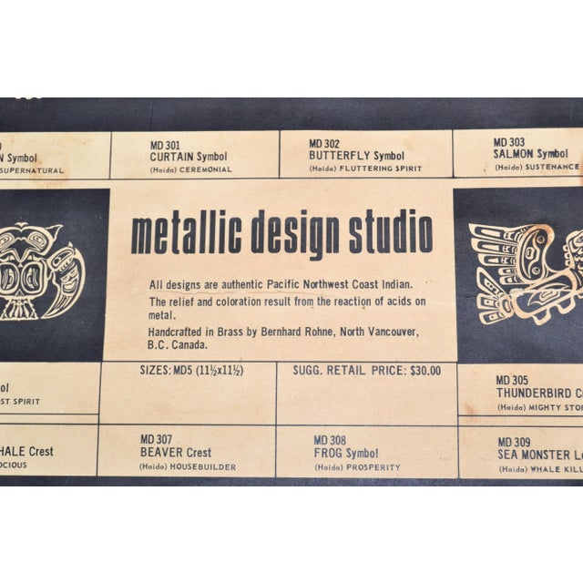 Bernhard Rohne Vintage Acid Etched Brass Owl & Frog Panel Framed Art - Two For Sale - Image 10 of 13