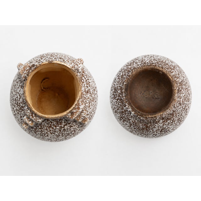 Art Deco French Companion Ceramic Vases from Odyv Berlot-Mussier, 1930s, Set of 2 For Sale - Image 3 of 9