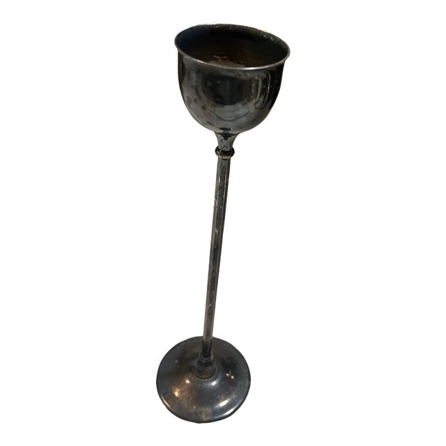 1970s Italian Silverplate Candle Holder For Sale