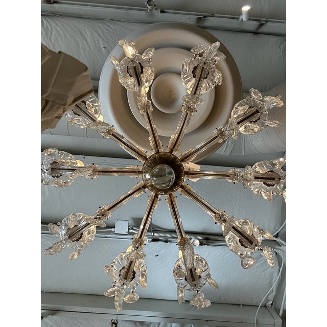 Vintage Crystal Chandelier With Gold Accents, 10-Light For Sale - Image 12 of 12