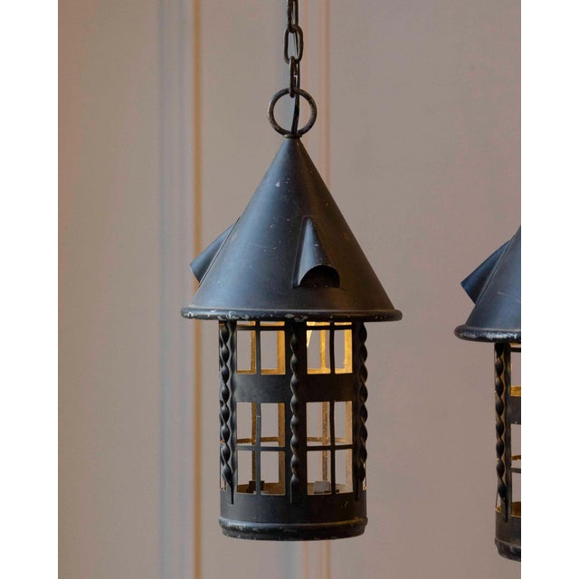 Metal Early 20th-Century French Iron Lanterns - Set of Four For Sale - Image 7 of 12