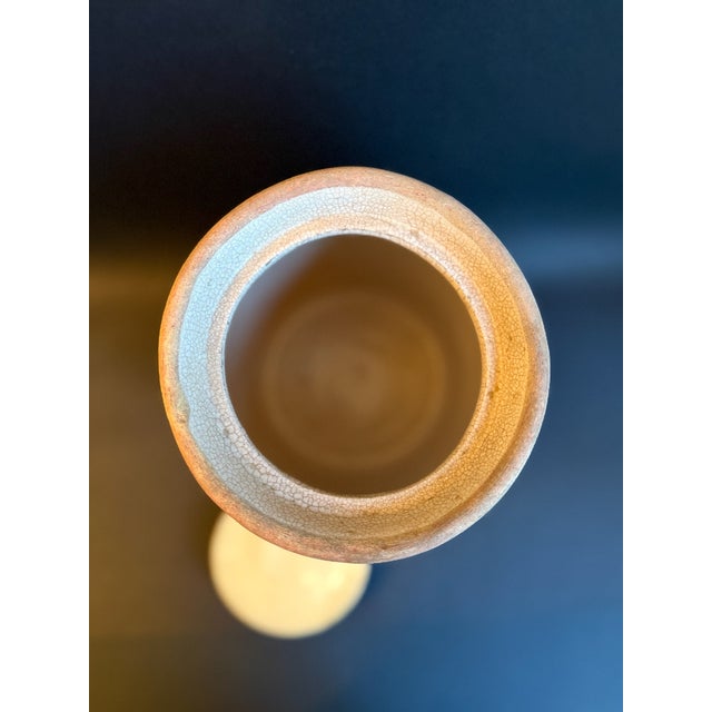 Antique Off White Salt Glazed Crock With Lid For Sale - Image 10 of 11