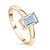 Sky Blue Octagon Cut Aquamarine Ring in 14k Gold Size 5.5 For Sale - Image 8 of 12