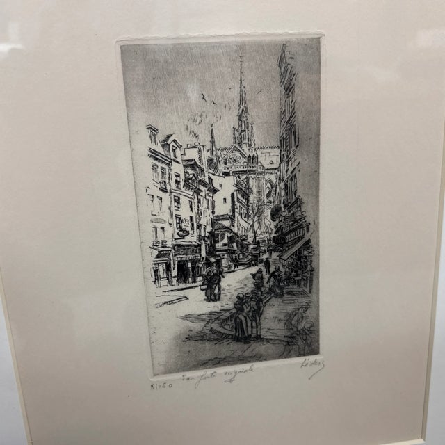 Early 20th Century French School Signed + Numbered Engraving, Framed For Sale - Image 10 of 11