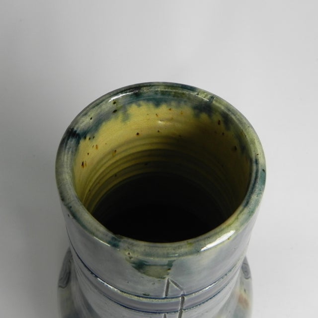 Brown Flemish Art Deco Vase with Floral Motifs, 1920s For Sale - Image 8 of 13