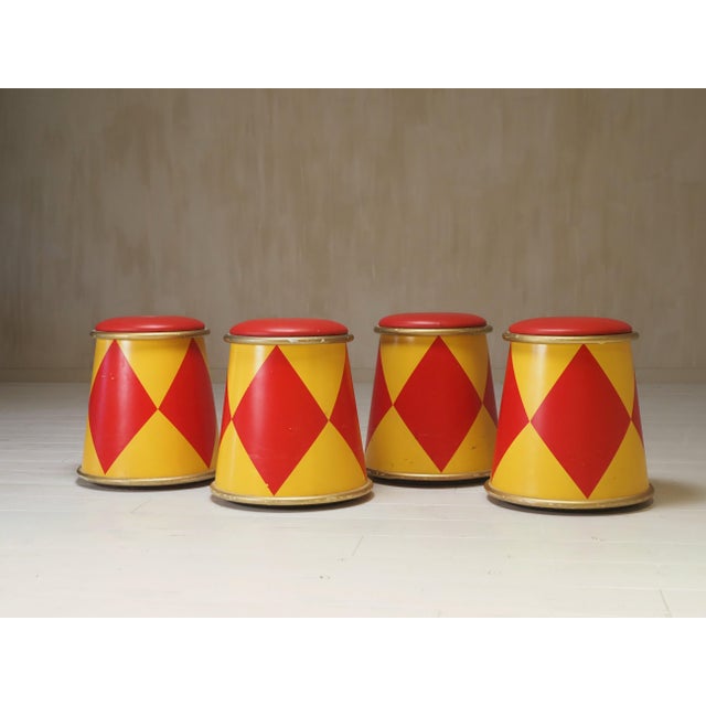 Mid-Century Modern Circus Stools from Eurodisney, Paris, 1980s, Set of 4 For Sale - Image 3 of 11