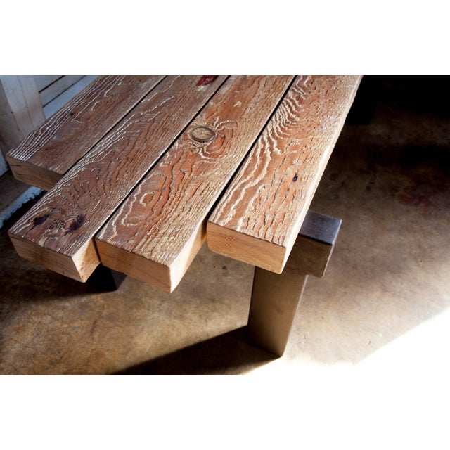 Artisan Modern Organic Rough Luxe Platform Bench For Sale - Image 4 of 13