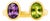 Toi Et Moi Gemstone Ring: Amethyst and Peridot, Size 7.5 For Sale