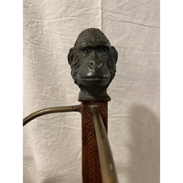 Brown Hollywood Regency Figural Monkey Étagère With Bronze Sculptural Details, Attributed to Maitland-Smith For Sale - Image 8 of 12