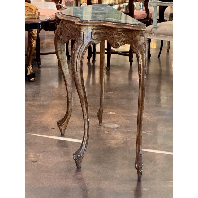 Gold 19th Century French Giltwood Console With Marble Top For Sale - Image 8 of 12