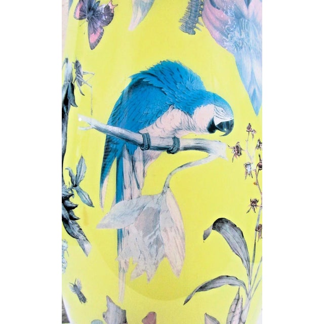 1970s Pair of English Mid-Century Palm Beach Reverse Decoupage Botanical Table Lamps For Sale - Image 10 of 12