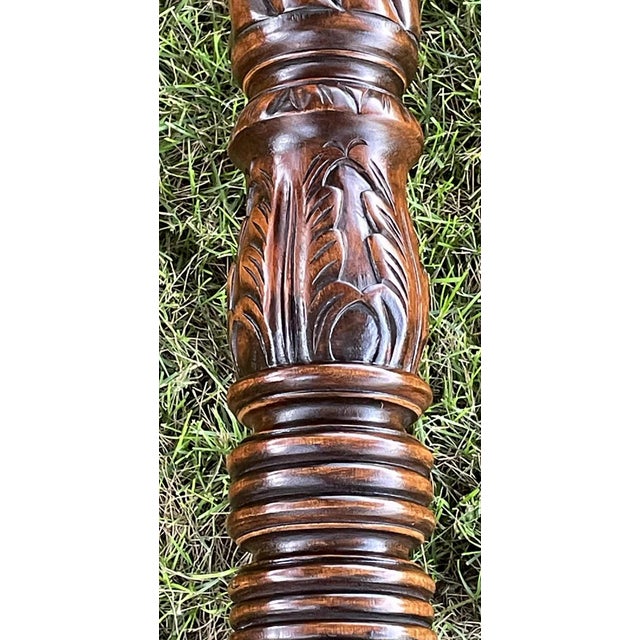 1960s Mid Century Barley-Twist Torchère Mahogany Pedestal Stand For Sale - Image 5 of 17