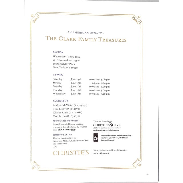 [300] pp. w/ 1001 lots Christie's New York 2014 10 1/2" x 8 1/4" Held on June 18, 2014, at Christie’s New York, An...