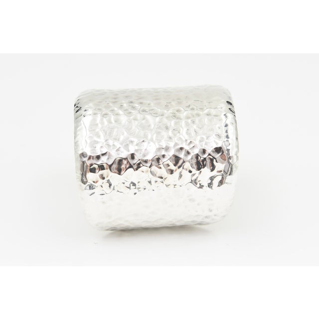 Late 20th Century Sterling Silver Hammered Cuff Bracelet For Sale In Miami - Image 6 of 9