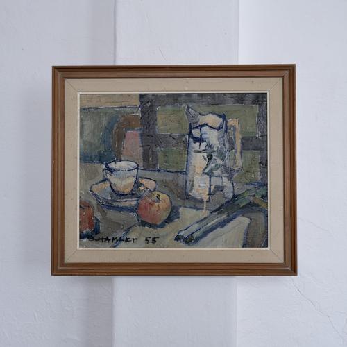 Sven-Olof Hamlet, Still Life, 1955, Oil on Canvas For Sale - Image 7 of 11