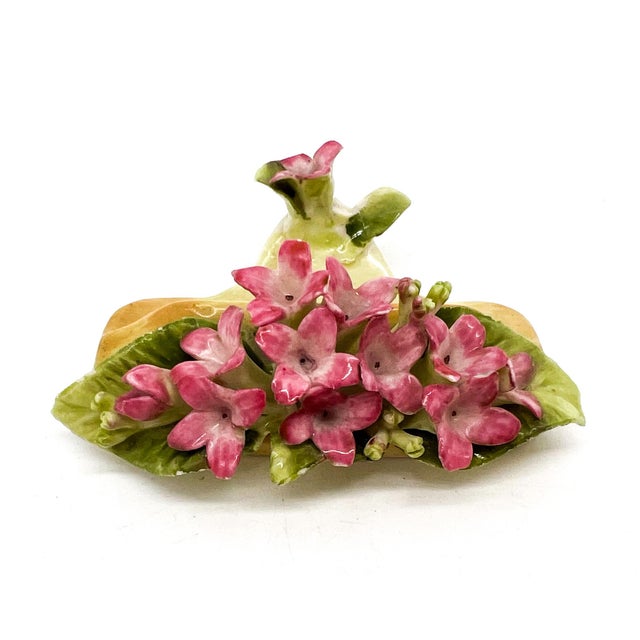 Victorian Antique European Dresden Hand-Decorated Floral Porcelain Place Card Holders, Set of 7 – Flower, Romantic / Victorian Revival For Sale - Image 3 of 18