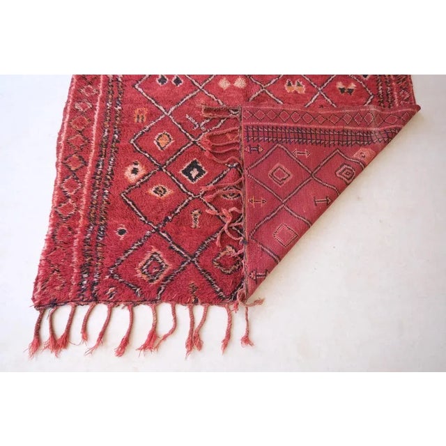 Textile 1980's Moroccan Red Tribal Wool Rug - 8.9 X 6.2 Ft For Sale - Image 7 of 8
